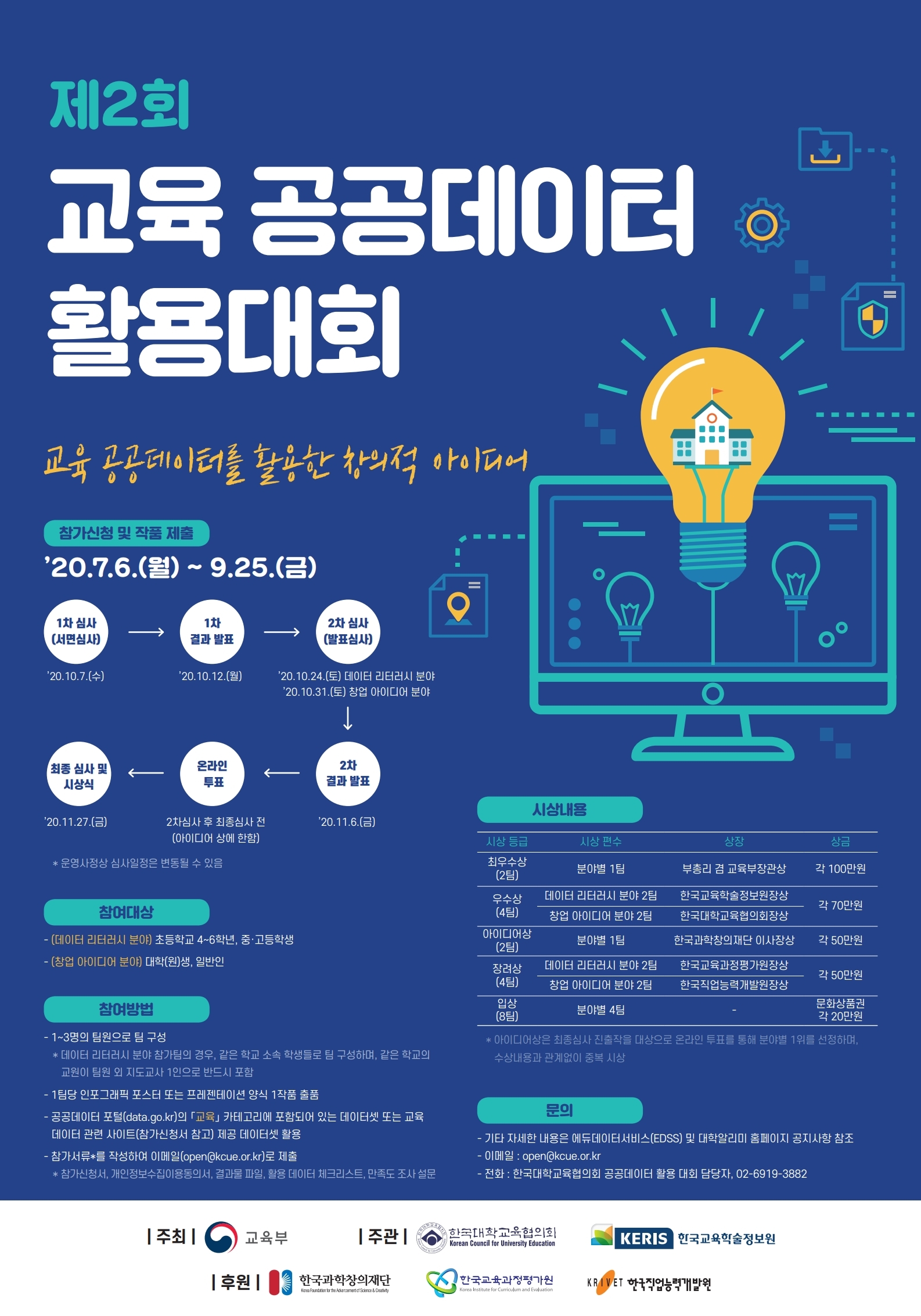 제2회 교육 공공데이터 활용대회에 대한 이미지 입니다. 자세한 내용은 하단에 있습니다.
